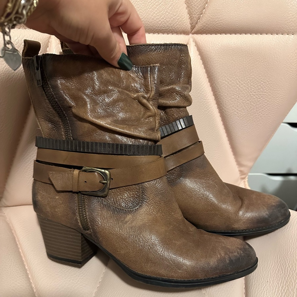 Brown Leather Ankle Boots